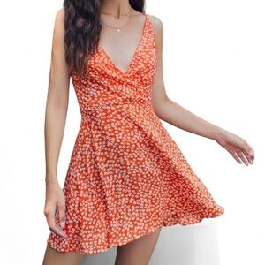 Floral Orange Dress